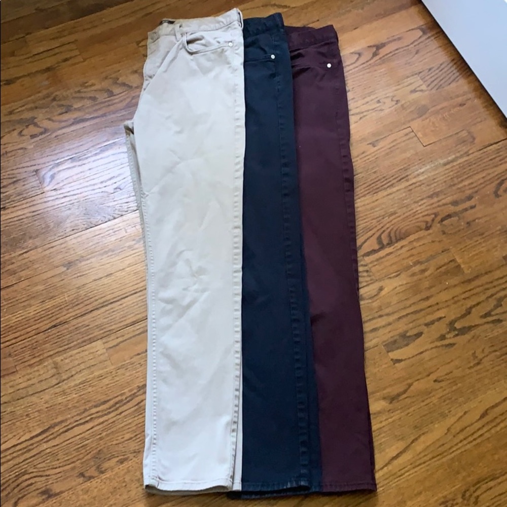 H&M Slim Fit Pants Set (Khaki, Navy, Maroon)